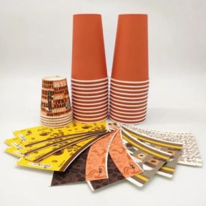 China FSC 4oz 6oz 8oz Various Colors Disposable Single Wall Blanks Paper Cup Fan Customized Logo on sale