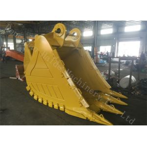 China Yellow Mining Excavator Rock Bucket Deepth 1380mm With Hardox Material on sale