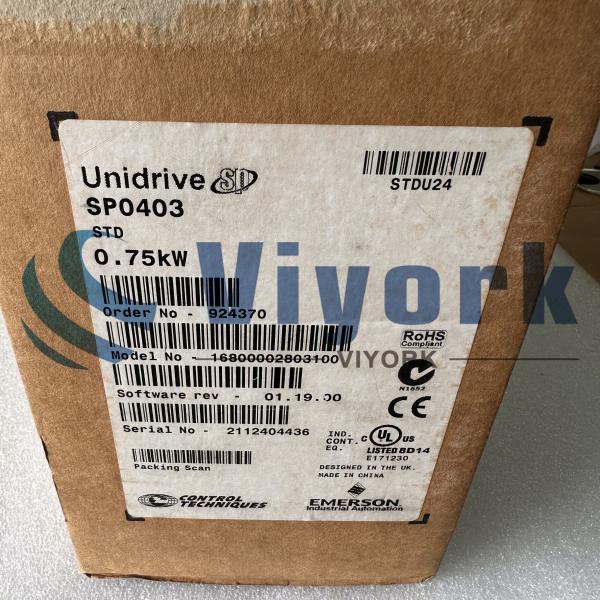 NIDEC CORP CONTROL TECHNIQUES SP0403 UNIDRIVE SP WITHOUT KEYPAD 460VAC NEW