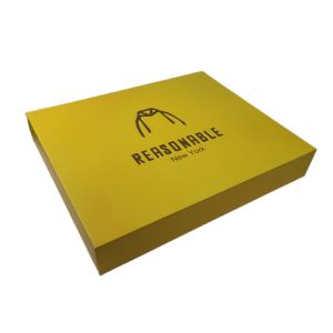 Custom Logo Printing Paperboard Yellow Pull Out Sliding Drawer T Shirt Packaging