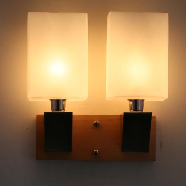 100-240v Korean style wood lighting fixture natural wood wall lamp E14 40w socket