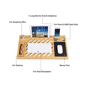 Portable Phone Holder Bamboo Laptop Tray Desk Multifunctional