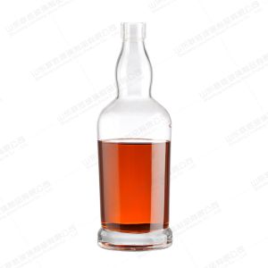 500ml 700ml 750ml Clear Glass Whiskey Bottle With Cork And Glass Lid