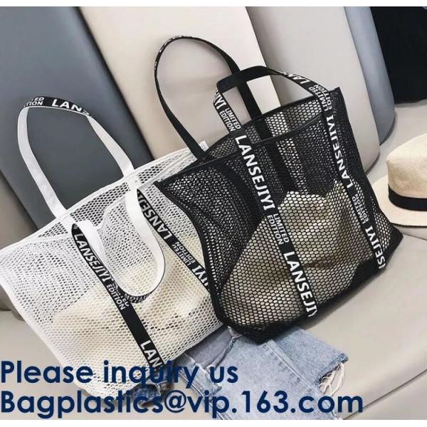 Mesh Beach Bags Totes, Extra Large Pockets, Oversized Big Duffle Bag, net bags,