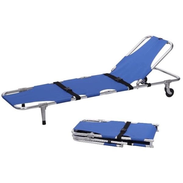Quality Aluminum Alloy Ambulance Patient Emergency Folding Stretcher Blue wholesale