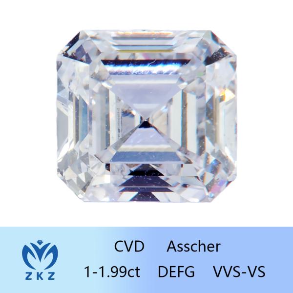 Quality Synthetic Square Shape 1ct Range CVD Asscher Cut Lab Grown Diamond Colorless wholesale