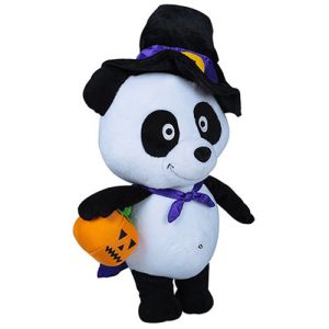 Panda Design Animated Plush Christmas Toys Lightweight With black Cap