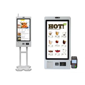 Cheap 32 Inch Self Service Payment Kiosk With Printer, Food Ordering Self Cashier Machine for sale