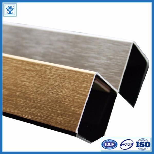 Quality Brushed Gold Color Anodized Aluminum Angle Profiles for Decoration Material wholesale