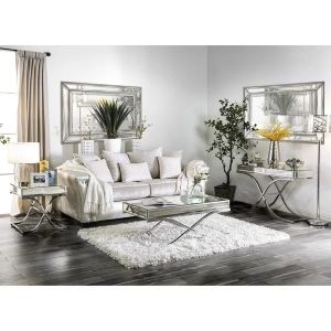 Luxury mirrored coffee table stanieless steel base glass top console table for