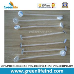 New Popular Clear Connector Rope Spring Tool Tether with Adhesive Round Holder
