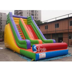 Outdoor 19'' High Rainbow Kids Inflatable Slide With Front Load Stopper For