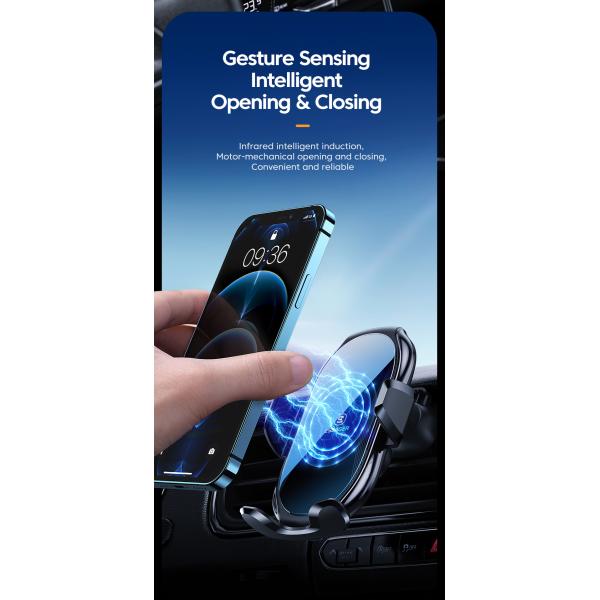 Wireless Charging Car Air Vent Mobile Phone Holder 15W For Car