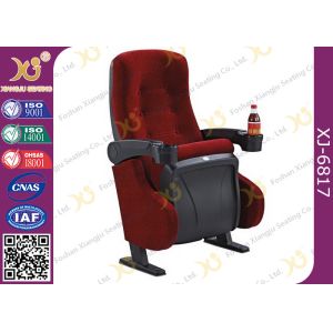 Powder Coating Metal Structure Commercial Theater Seats With Popcorn Holder