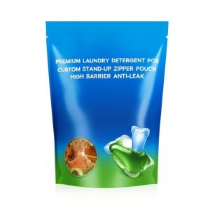 Premium Laundry Detergent Pod Custom Stand-Up Zipper Pouch High Barrier Anti