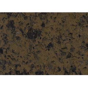 Artificial Type Dark Brown Composition Quartz Stone Countertops Slab With Black