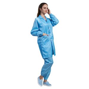 ESD Anti Static Cloth Waterproof Garment Zippers Dustproof For Cleanroom