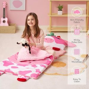 60x39 inches Toddler Nap Mat with 100% Polyester Multiuse Kids Sleeping Bag for