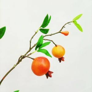 Table Decor 70cm Height Artificial Fruit Tree Persimmon Long Single Branch