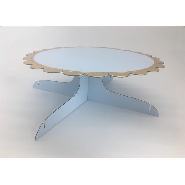 Custom Disposable Party Table Decorations One Tier Blue Paper Cake Stand