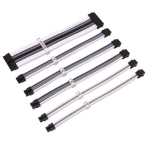 China Sleeved Braided Extension PC Adapter PSU Extension Cable Motherboard Electric Cable Female Male Cable Length 18AWG 30cm on sale