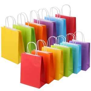 China Handmade Low MOQ Degradable Strong Cute Small Gift Candy Kraft Paper Bag For Parties on sale