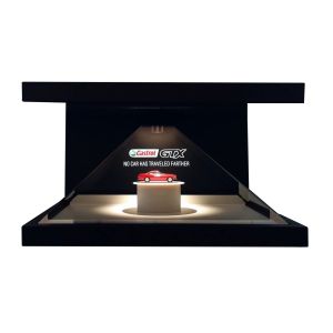 3 Faces Hologram Pyramid Showcase Holographic 3D Display Shopping Mall
