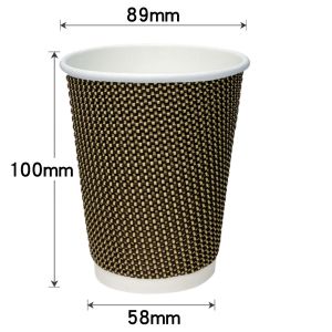Red Ripple Disposable Paper Cup for Hot Coffee Double Wall with Custom Logo Red