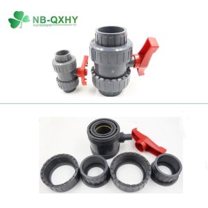 2021 Original Deep Gray QX Double Union Plastic Ball Valve with QX Design