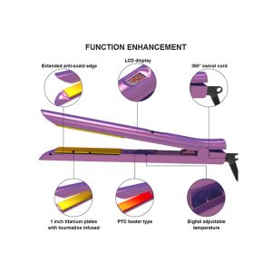 Flat Iron 2 In 1 Straightener Curler 45W With 3D Floating Plates