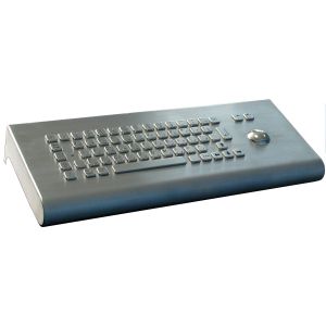Kiosk industrial metal keyboard with trackball for public system weather - proof