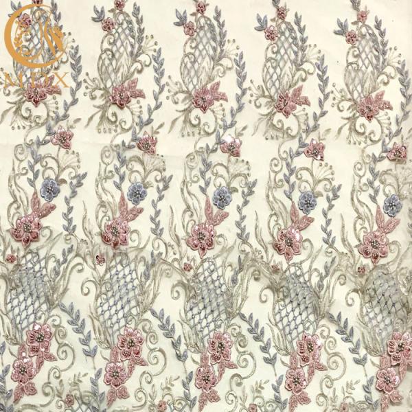 Quality Fashionable Applique Lace Fabric Mesh Embroidery By The Yard wholesale
