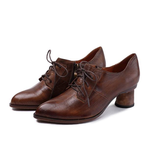 Quality S163 Factory retro oil wax leather autumn and winter new high heels temperament wild fashion handmade ethnic style women wholesale