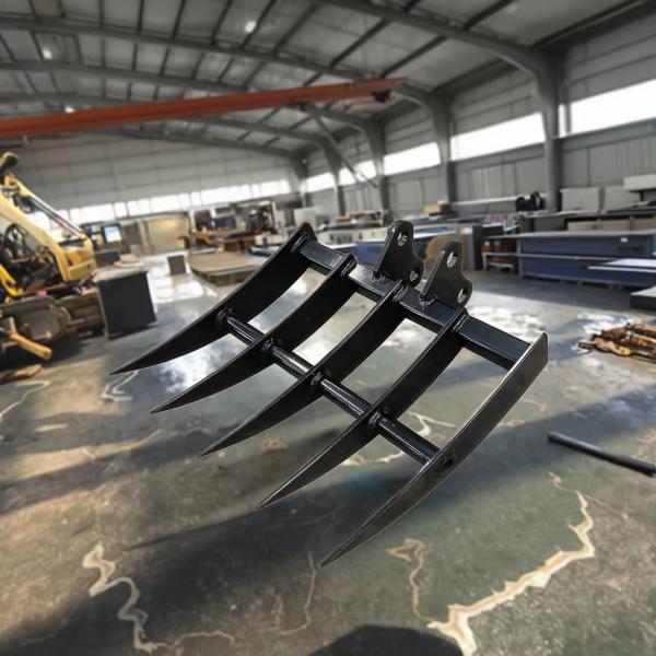 0.8T To 1.5T Excavator Parts Small Rake Attachment Agricultural Digger Rake