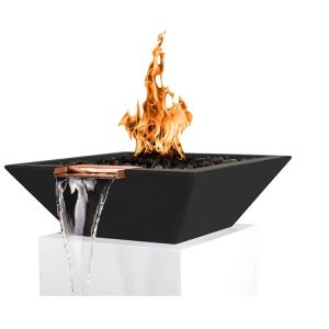 China Black Decorative Metal Gas Waterfall Fire Pit Bowl Heaters For Swimming Pool on sale