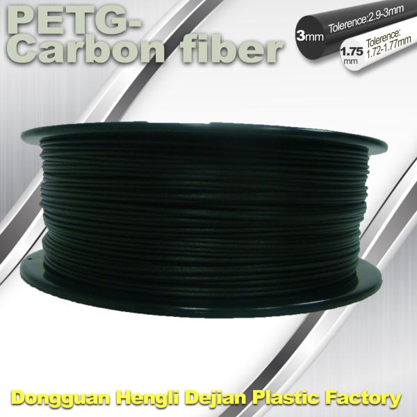 3D Printer Filament 1.75mm PETG - Carbon Fiber Black Filament High Strength