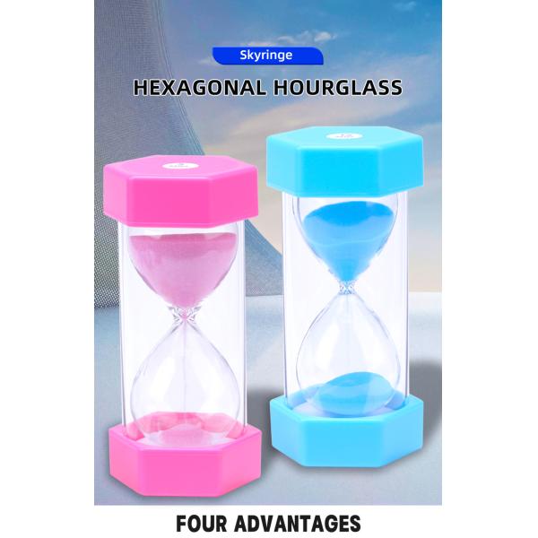 Kids Sand Timer Hourglass Plastic Hexagonal Hourglass Free Sample