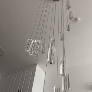 LED Pendant Light Staircase Crystal Chandelier Hanging Lamp Spirl hanging