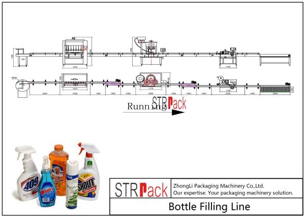 Automatic Liquid Detergent Filling Machine, Liquid Soap Filling Line With Piston