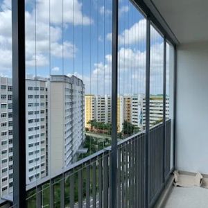 Balcony Invisible Grille transparent mesh safety solution combining durability