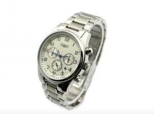 China Metal Men'S Sports Watch Strap Chronograph Waterproof Quartz Watch on sale