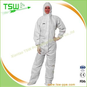 China Breathable SMS Disposable Coverall Suit With Hood on sale