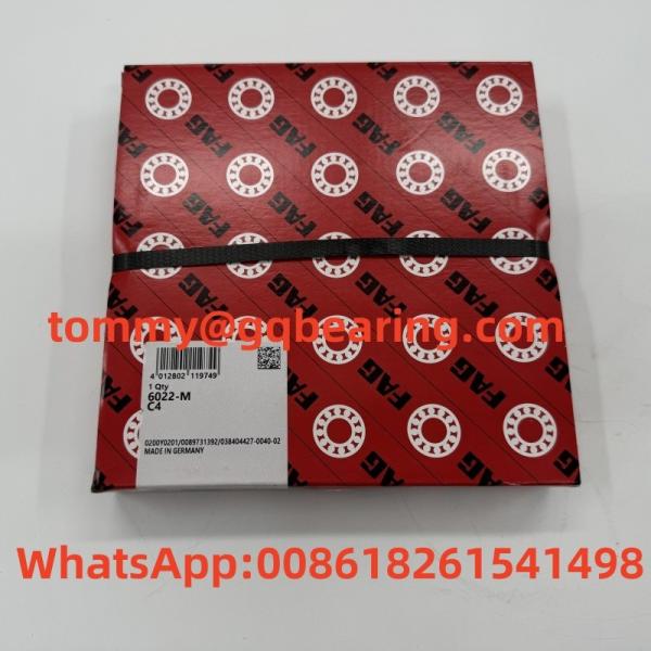 6022 FAG 6022-M-C4 Single Row Brass Cage Deep Groove Ball Bearing