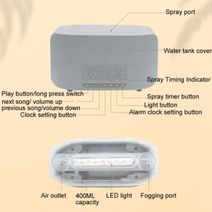 HOMEFISH DC 24V Night Light Flame Effect Humidifier With Bluetooth