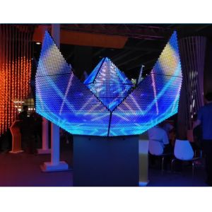 Triangle Transparent Outdoor Advertising LED Screen Foldable