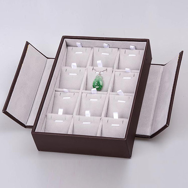 Quality Wide Slot Ring Display Box , Black Foldable Jewelry Display Case With Lids wholesale