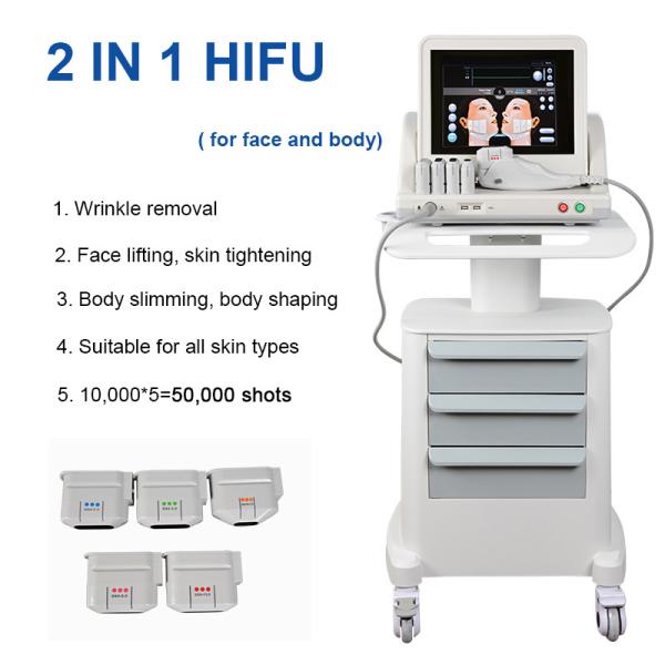 Quality 5 Heads 2 In 1 HIFU Beauty Machine Wrinkle Removal Face Lift For Face And Body wholesale