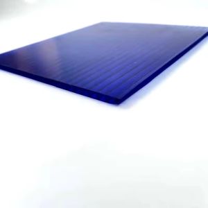 Cheap Selling Like Hot Cakes Uv Protection Blue Double Wall Hollow Sunshine Sheet for Bus Stop Shed Pc Double Wall Hollow Sheet for sale