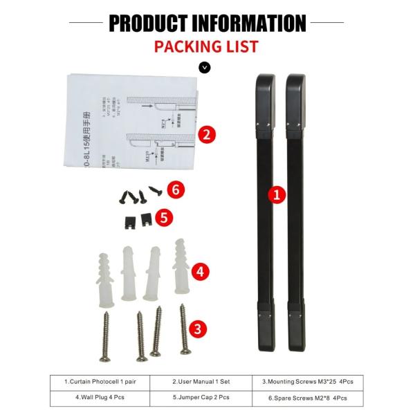30cm Light Curtain Sensor For Industrial Doors