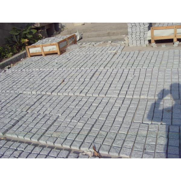 Grey White Granite Paving Slabs Flamed / Sawn For Building / Landscaping